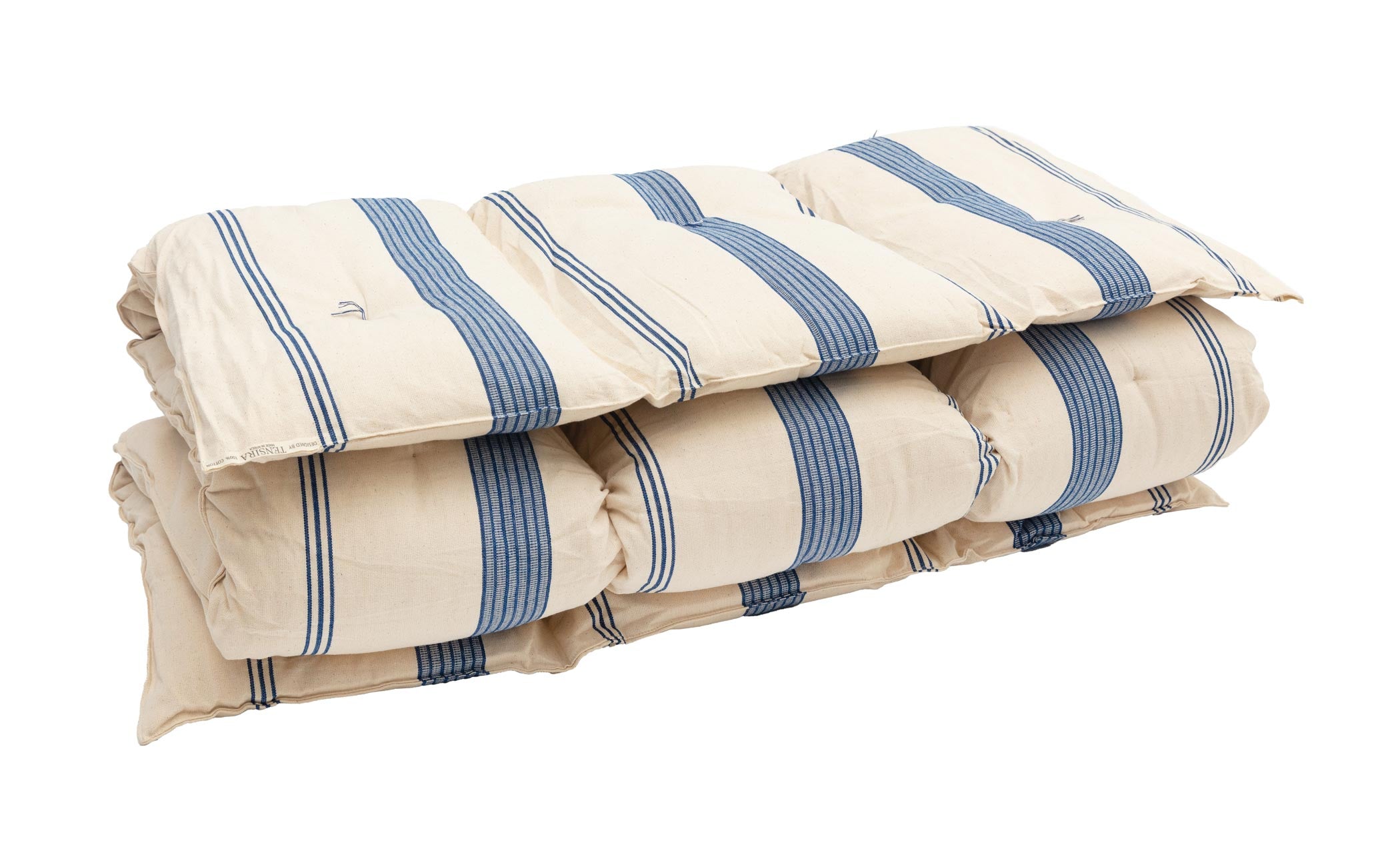 Tensira Kapok Mattress - Cream and Blue Stripe