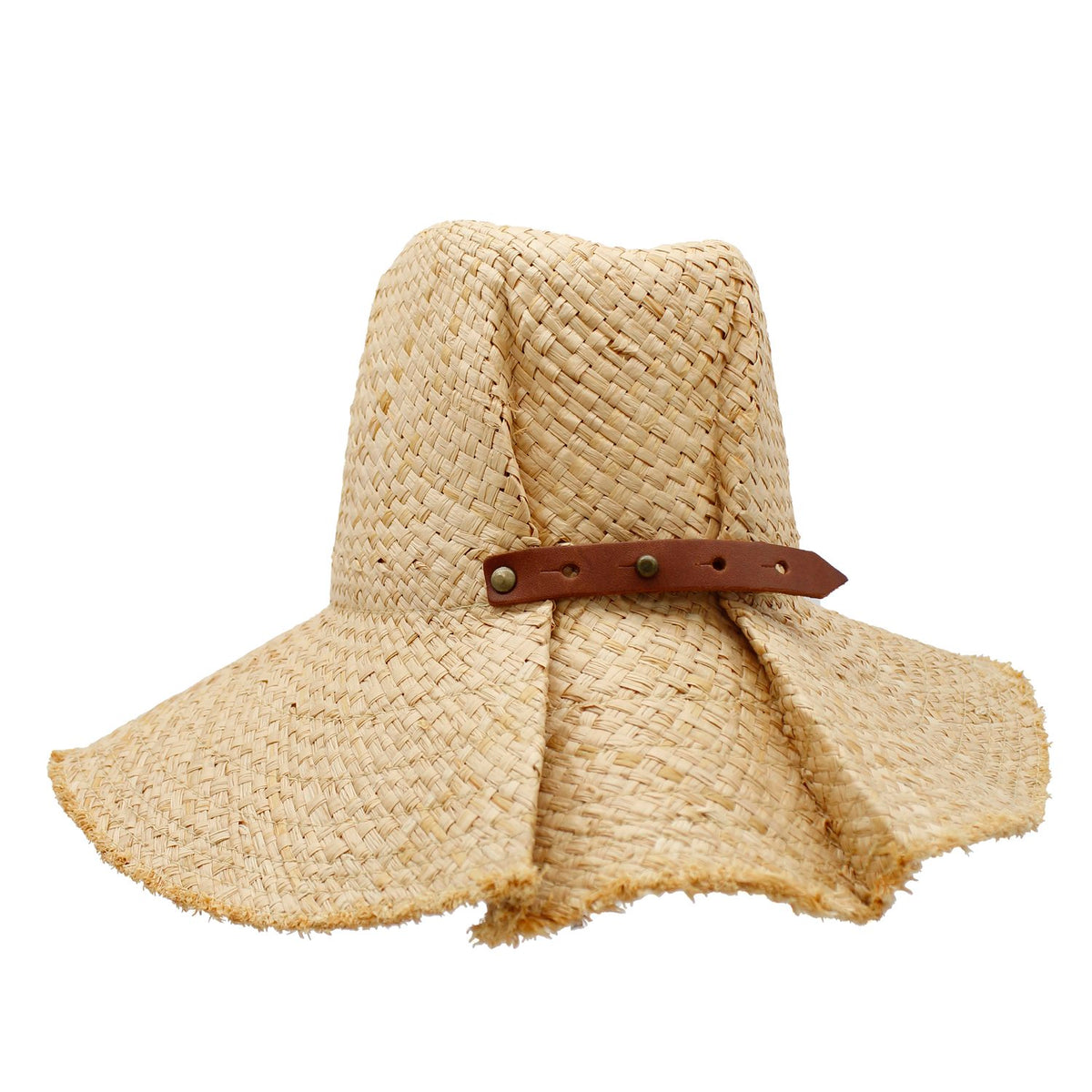 Lola hat from Tuckernuck Wide-Brim Straw Fedora in Rust with Navy Band SUMMER HATS — LOLA HATS main image 4