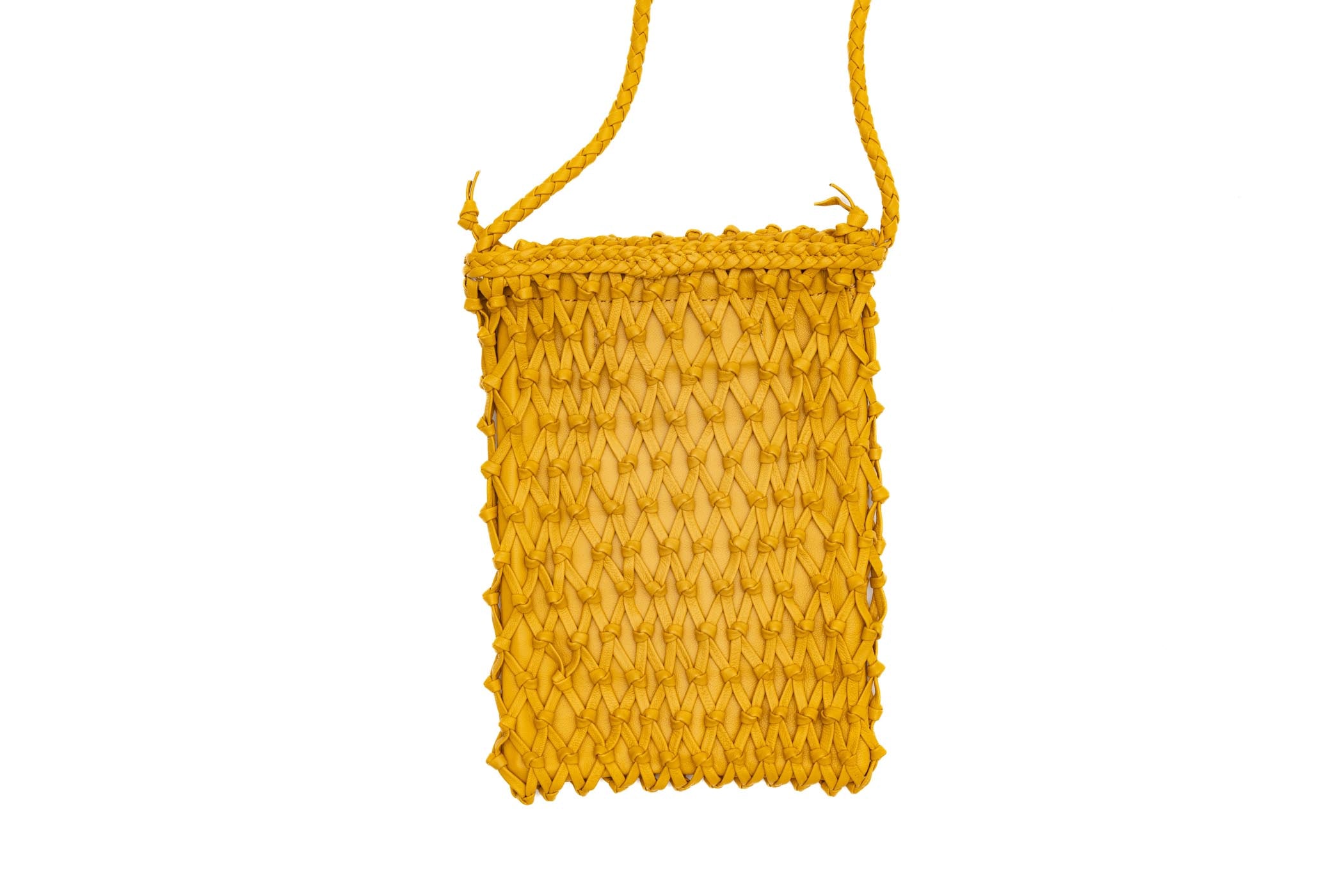 Adriana Castro La Magdalena Leather Crossbody Bag in Yellow