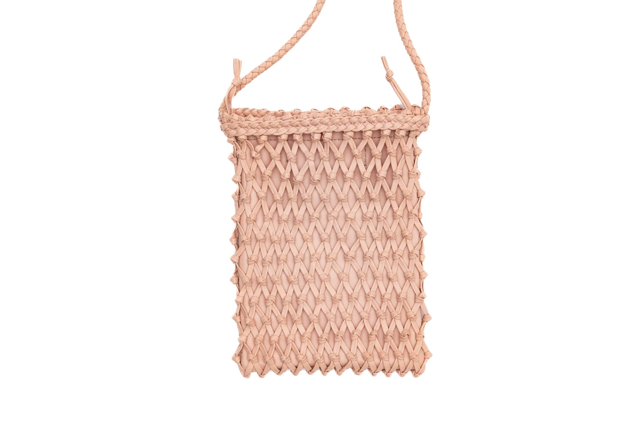 Adriana Castro La Magdalena Leather Crossbody Bag in Pink