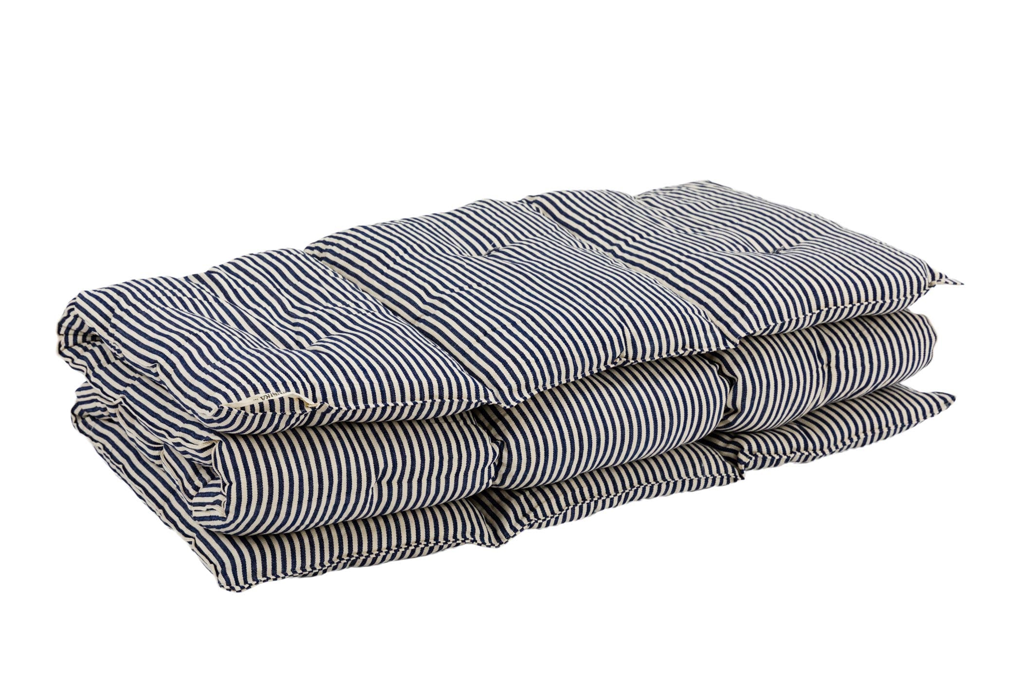 Tensira Kapok Mattress - Thin Navy Stripe
