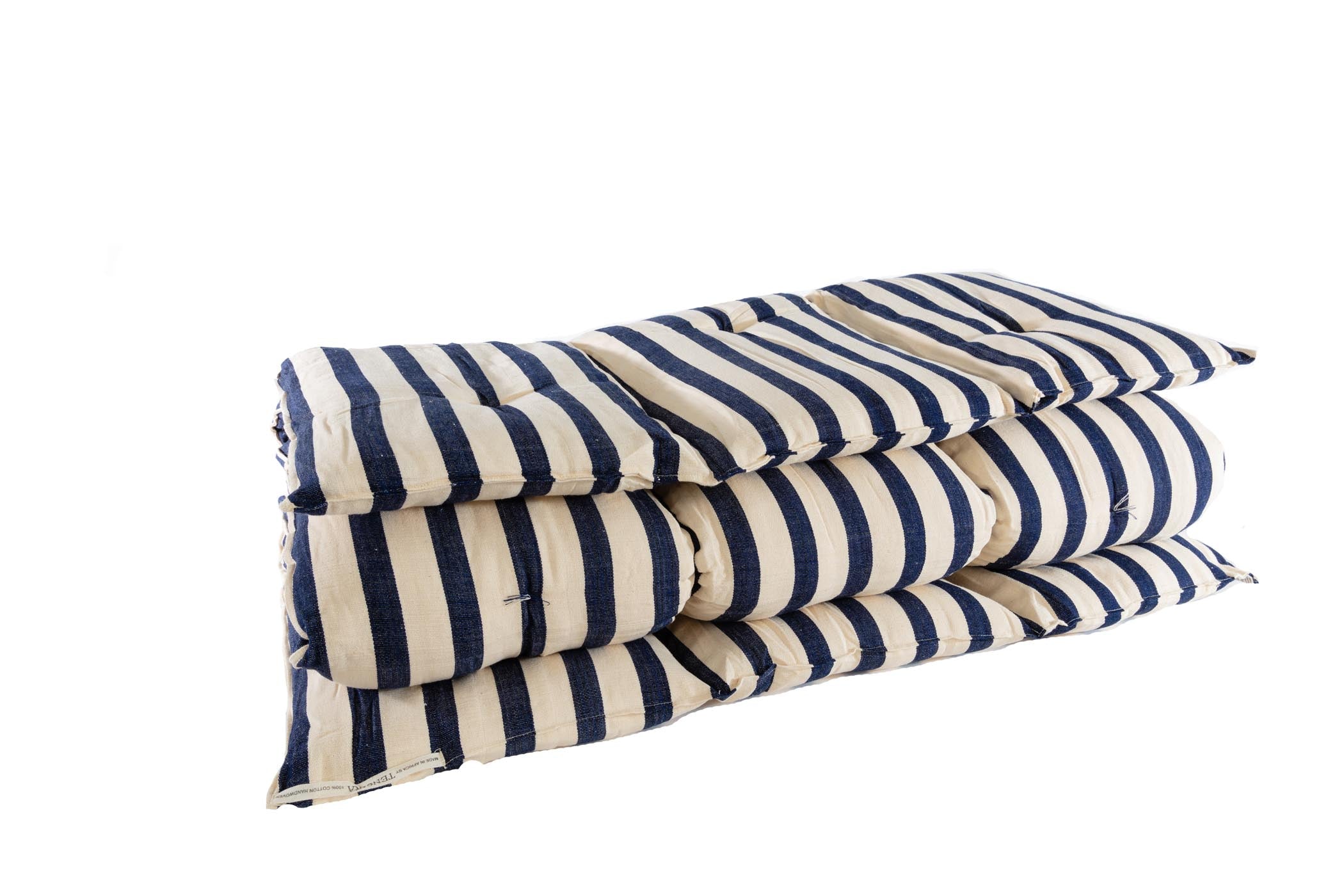 Tensira Kapok Mattress - Wide Navy Stripe