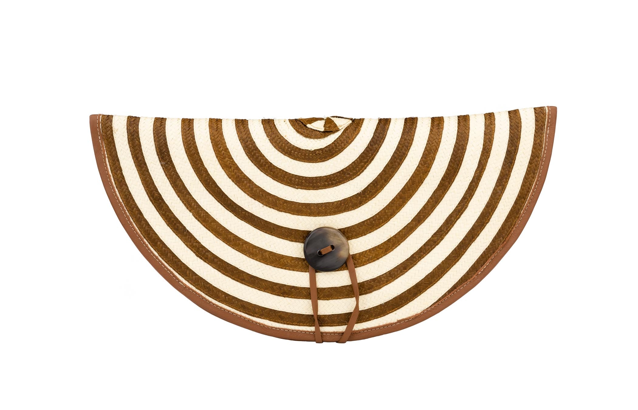 Adriana Castro Caña Flecha Clutch in Copper and Natural Straw