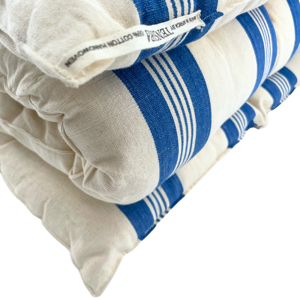 Tensira Kapok Mattress - Sky Blue Cabana Stripe