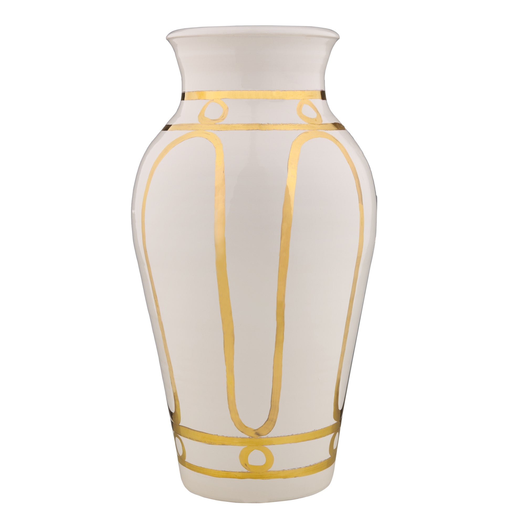 Themis Z fine porcelain vase adorned with hand-painted Serenity pattern. 100% handcrafted in Greece.