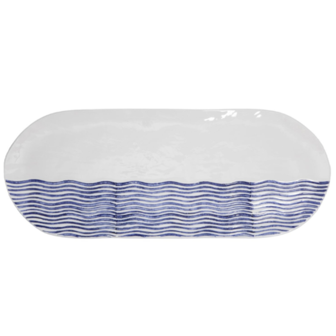 Via Coquina x Stamperia Bertozzi Waves Oval Serving Plate