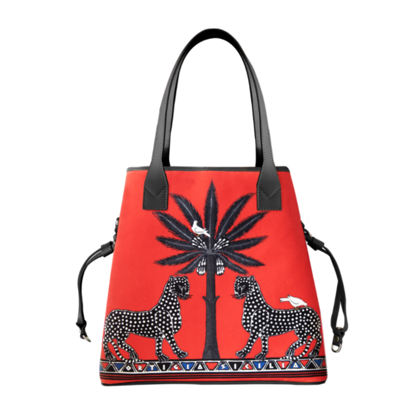 Ortigia Sicilia Gattopardo Velvet Tote Bag