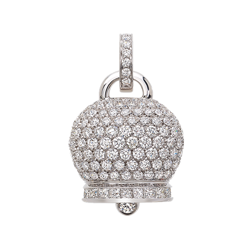 Chantecler Capri Campanella Pavé Diamond Large Charm in 18K White 