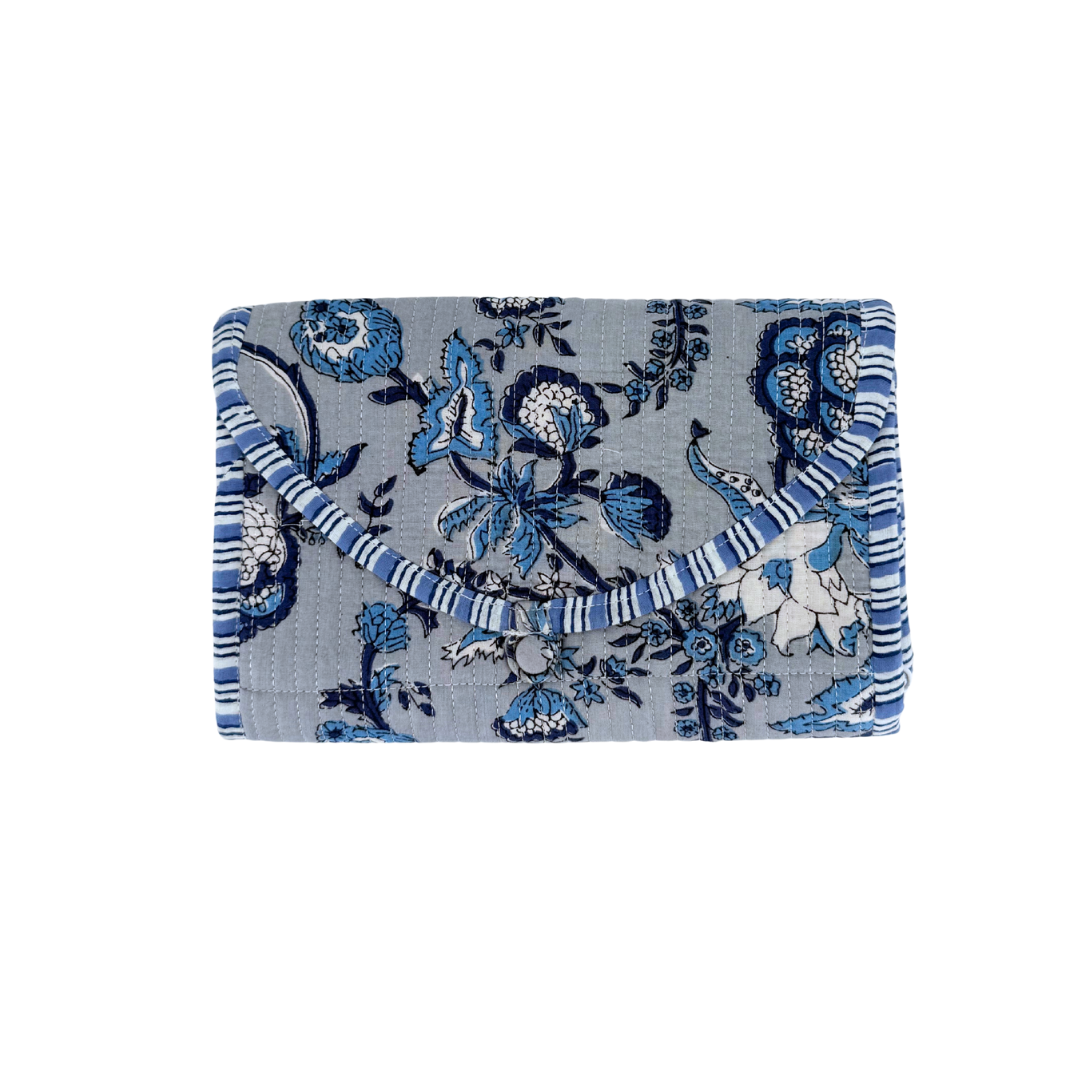 Via Coquina Quilted Travel Jewelry Roll