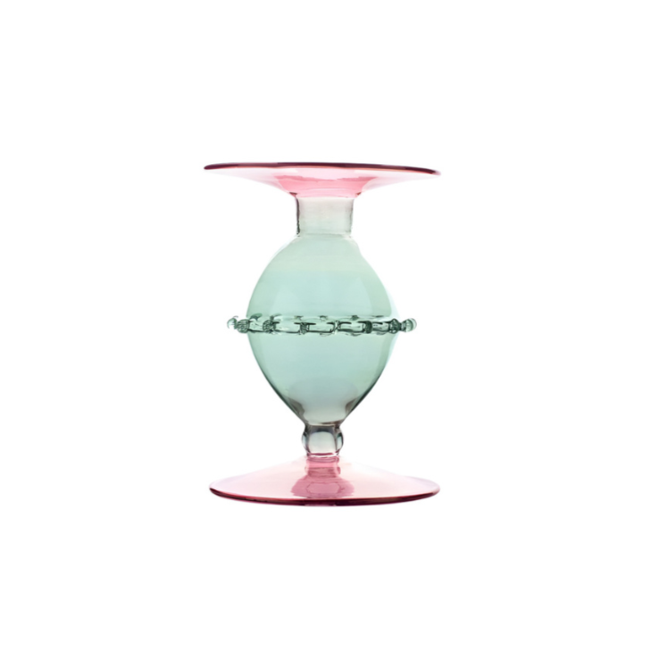 Issy Granger Pharaoh Glass Candlestick - Green