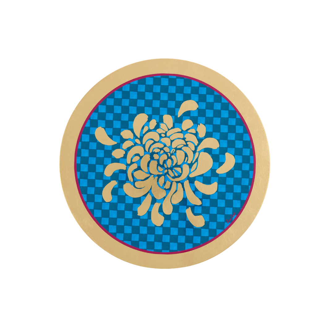 Lisa Corti Masonite Sughero and Oro Boule Blue Placemat