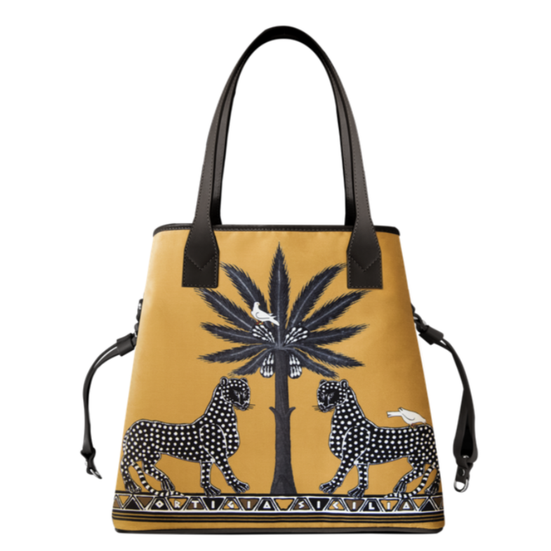 Ortigia Sicilia Gattopardo Velvet Tote Bag