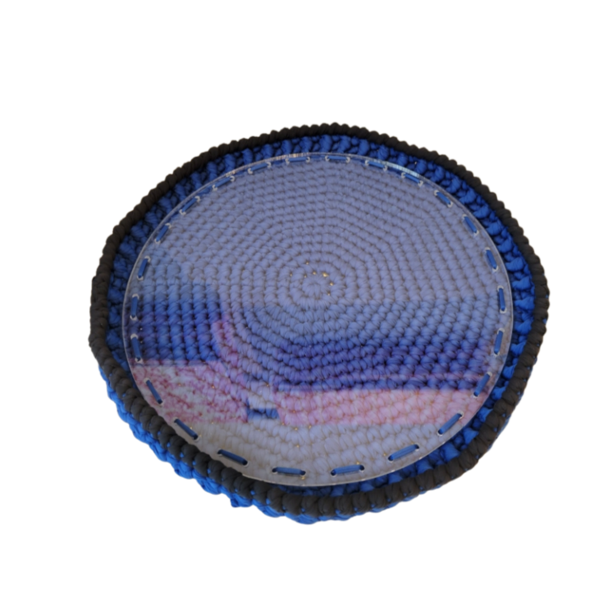 IONIC Round Solid Weave Tray - Thumbnail 2