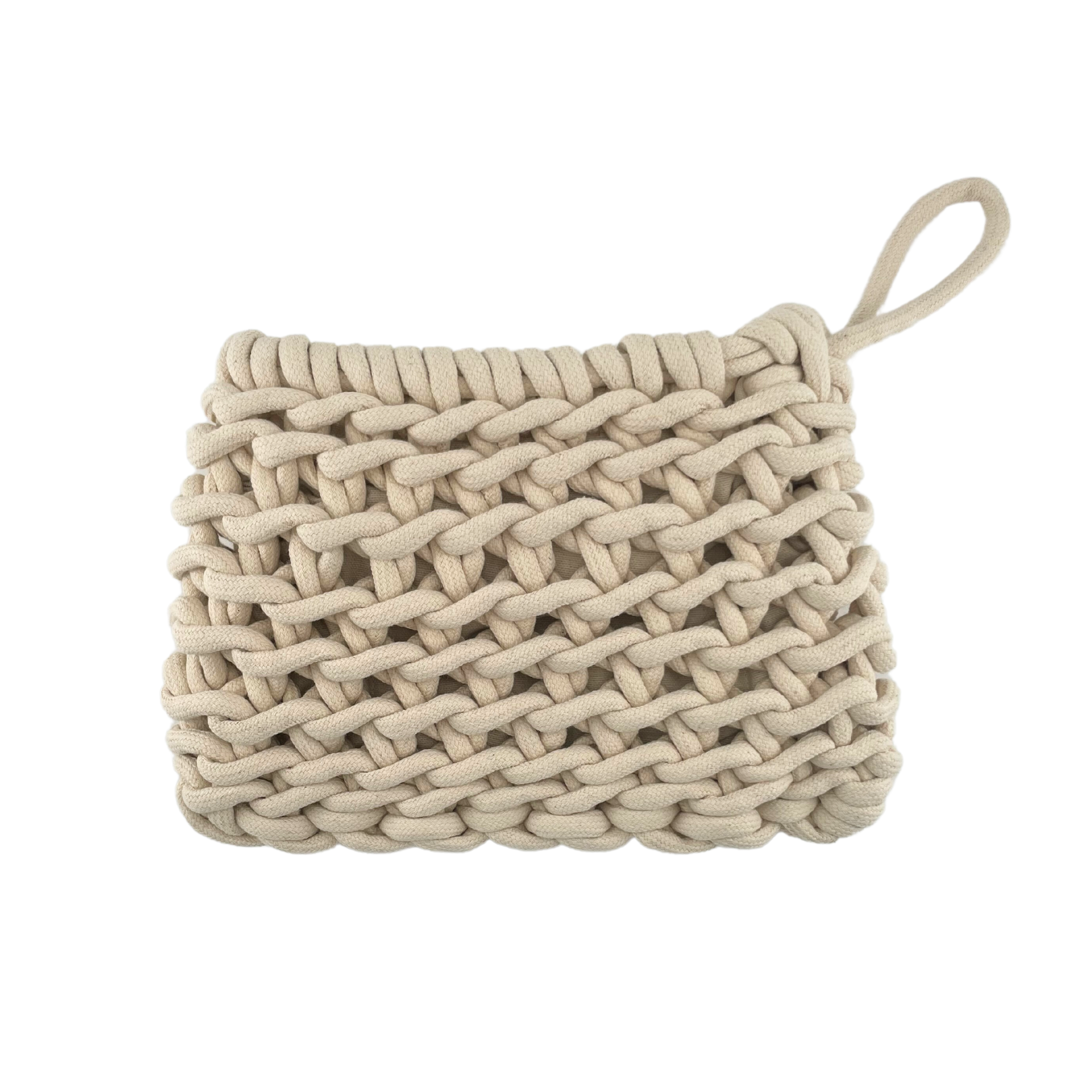 Alienina Nora Rope Clutch in Natural