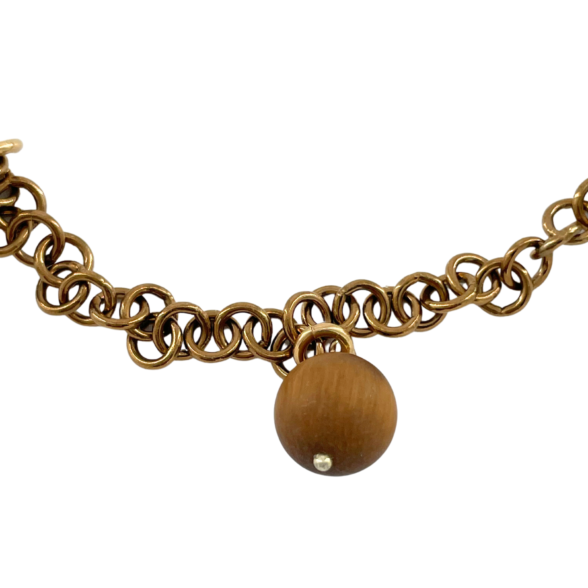 Close up of Grazia & Marica Vozza Frange Chain with Tiger Eye