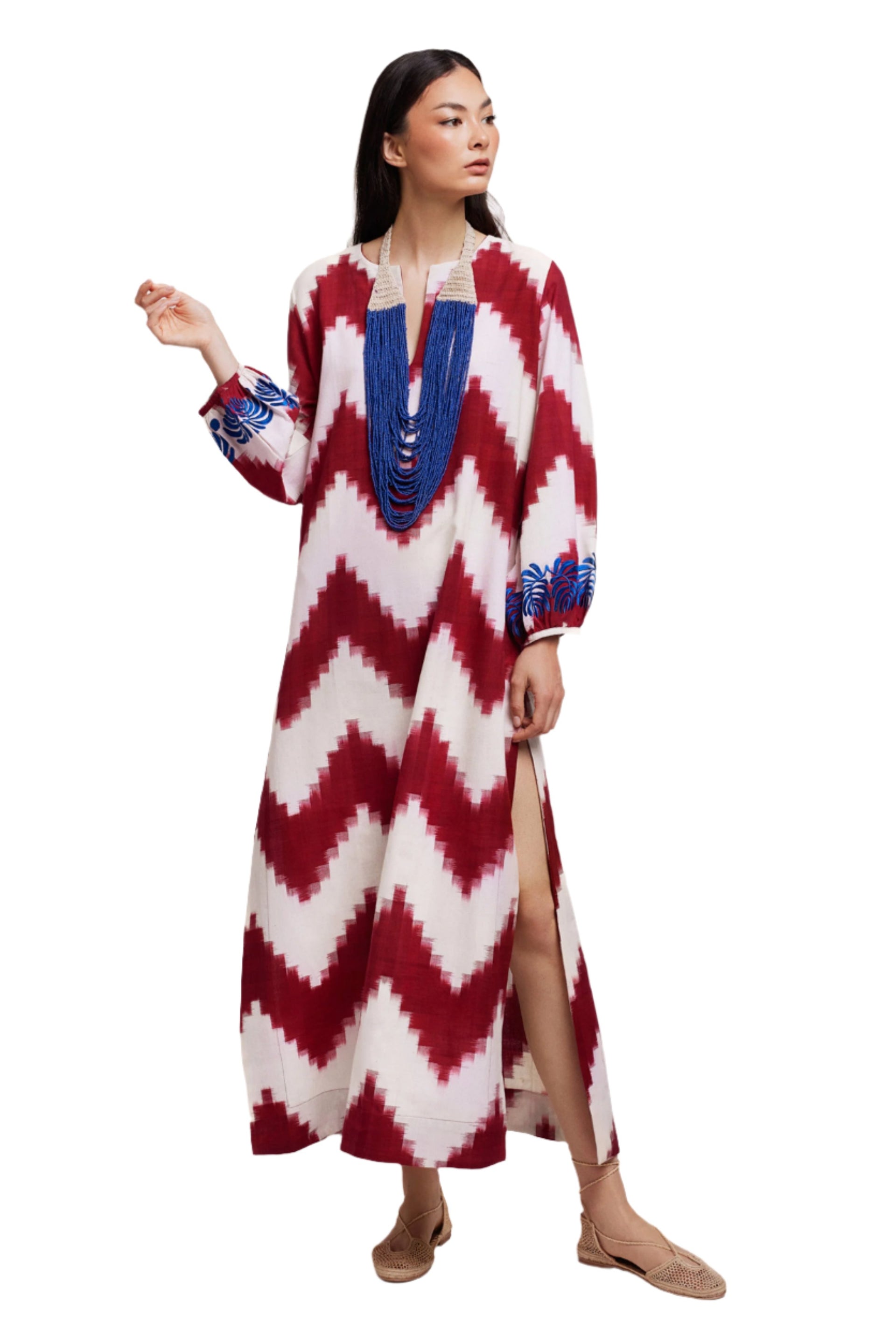 strapless open back dress Kleed Gadisar Red Kaftan – Via Coquina
