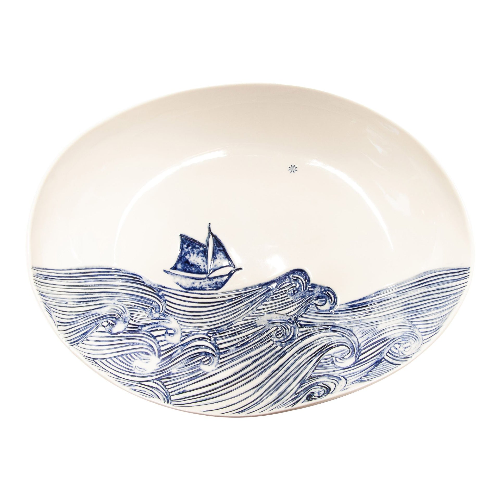 Via Coquina x Stamperia Bertozzi Orione Oval Serving Bowl Small