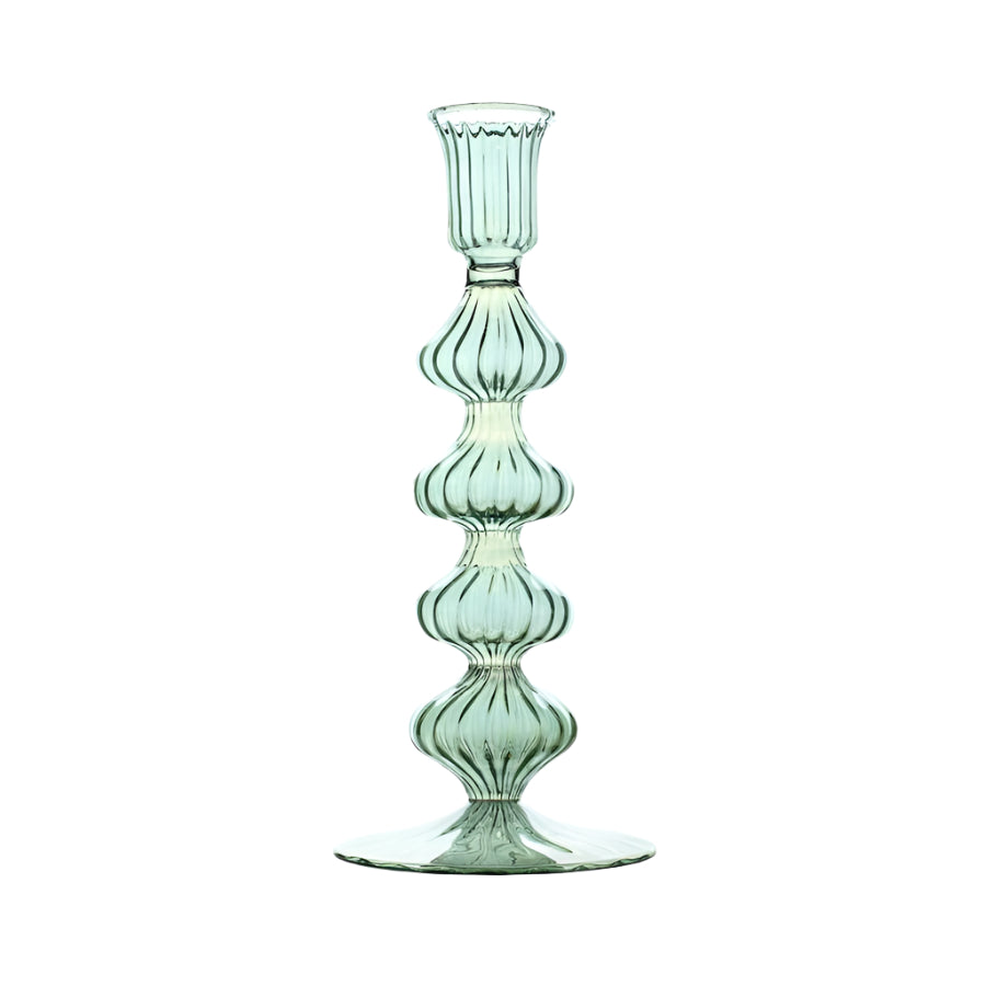 Issy Granger Buto Glass Candlestick - Green