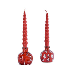 Malaika Pomegranate Candle Holder - Red